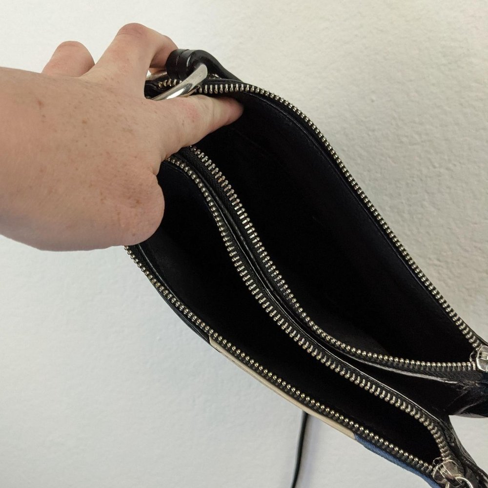 Topshop Suede Patchwork Shoulder Bag RARE - Picture 2 of 4